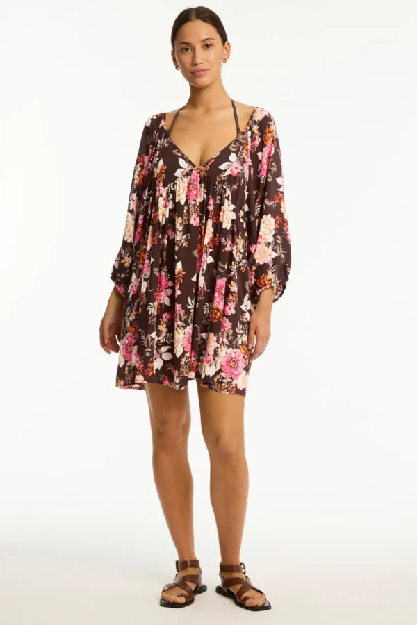 Rosewood Boho Short Dress-Cocoa