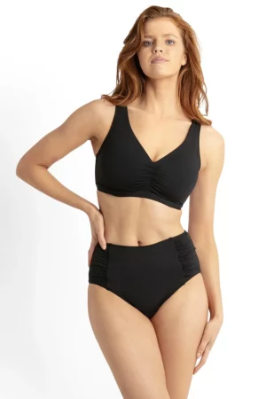 Basix Retro Side Ruched Pant - Black