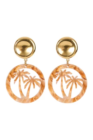 Haiti Palms Earring - Tan