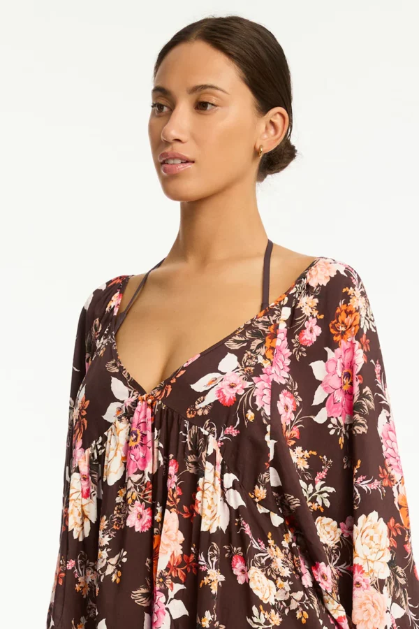 Rosewood Boho Short Dress-Cocoa - Image 3
