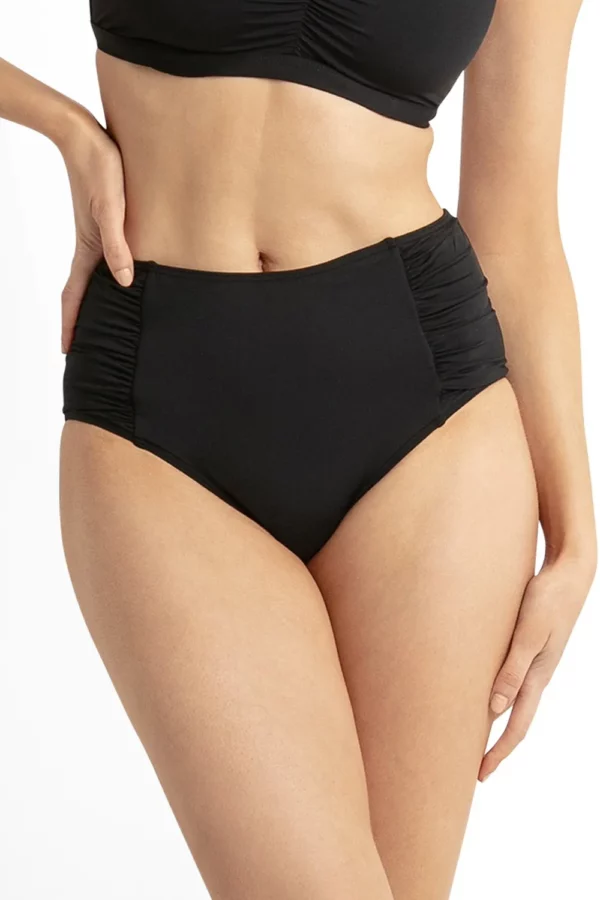 Basix Retro Side Ruched Pant - Black - Image 3