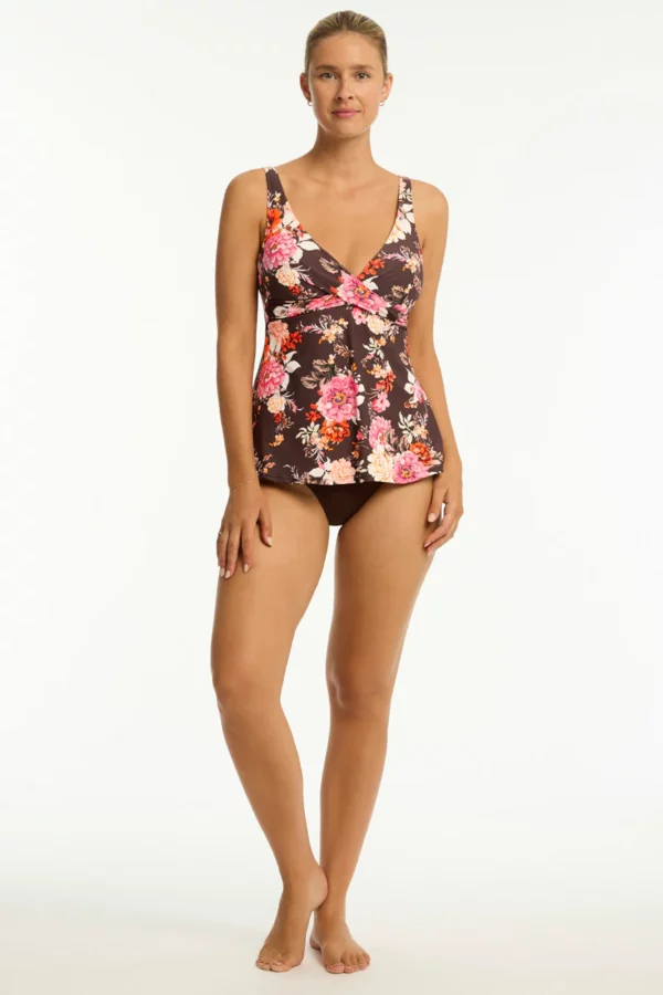 Rosewood Cross Front Swing Tankini -Cocoa - Image 4