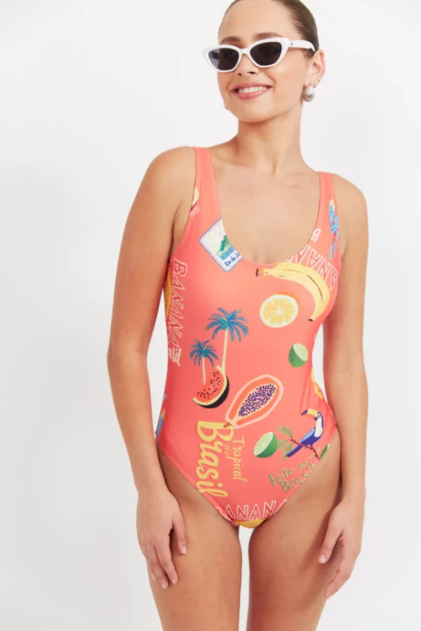Cabana One Piece Swimsuit - Brasil Coral - Image 4