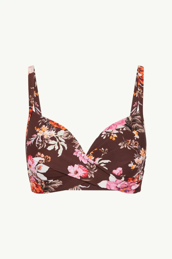Rosewood Cross Front Moulded Cup Bra - Cocoa - Image 6