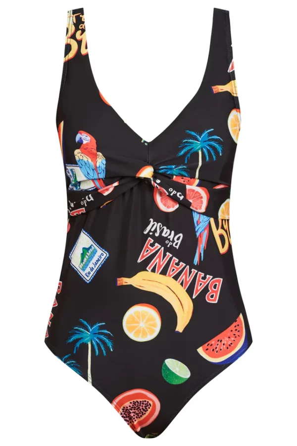 Cabana Twist One Piece Swimsuit - Brasil Black - Image 6