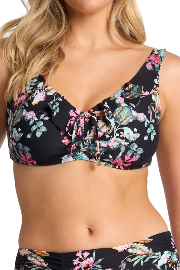 Viola E-F Frill Bikini Top - Black - Image 3