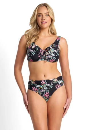 Viola E-F Frill Bikini Top - Black