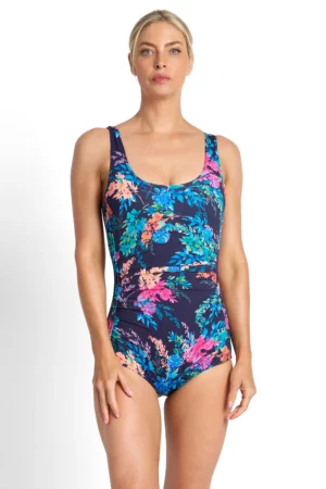 Fresia Pintuck Mastectomy One Piece - Navy