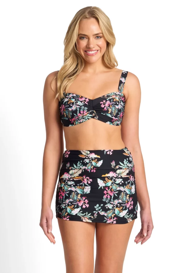 Viola Ruched Skirt Pant - Black - Image 4
