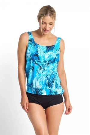 Keanu Scoop Neck Blouson Singlet - Sky