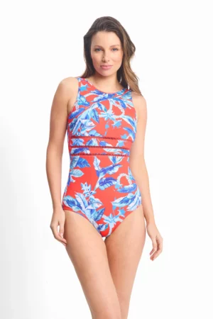 Hula High Neck One Piece - Red