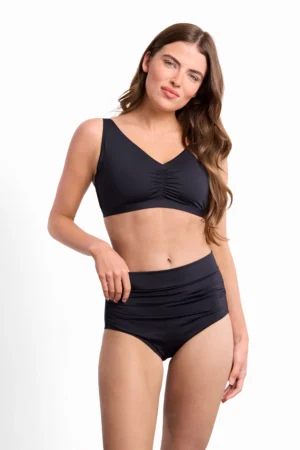 Basix Ruched Highwaist Pant - Black