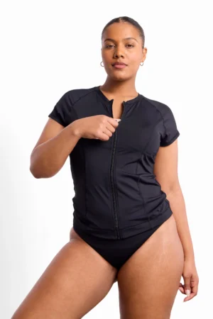 Basix Cruzer Short Sleeve Rash Vest - Black