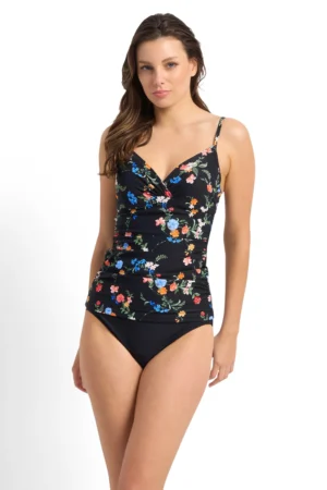 Japan Soft Twist Ruched Singlet - Black